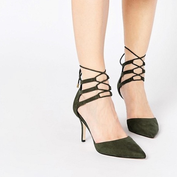 khaki green court shoes